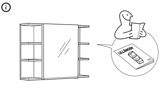 IKEA 202 051 71 LILLÅNGEN Mirror Cabinet - note