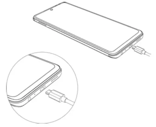 TECNO Camon 17 Pro CG8 Smartphone- Charging the phone