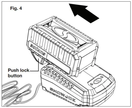 SNOW JOE 24V SS13 Cordless Snow Shovel - Charging the Battery 4