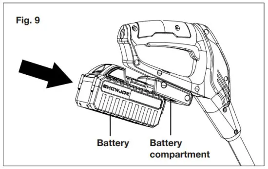SNOW JOE 24V SS13 Cordless Snow Shovel - Starting the Machine