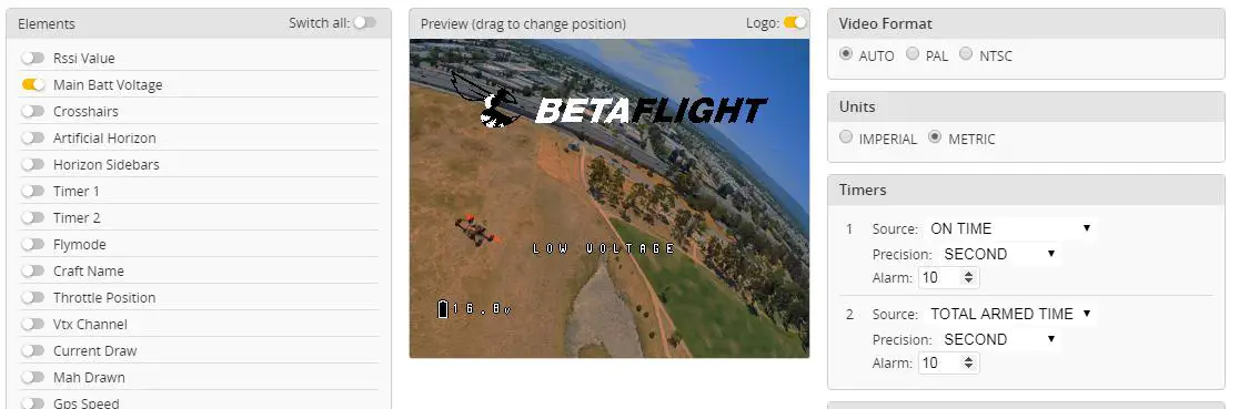 HGLRC Zeus 10 AIO Flight Controller - OSD settings