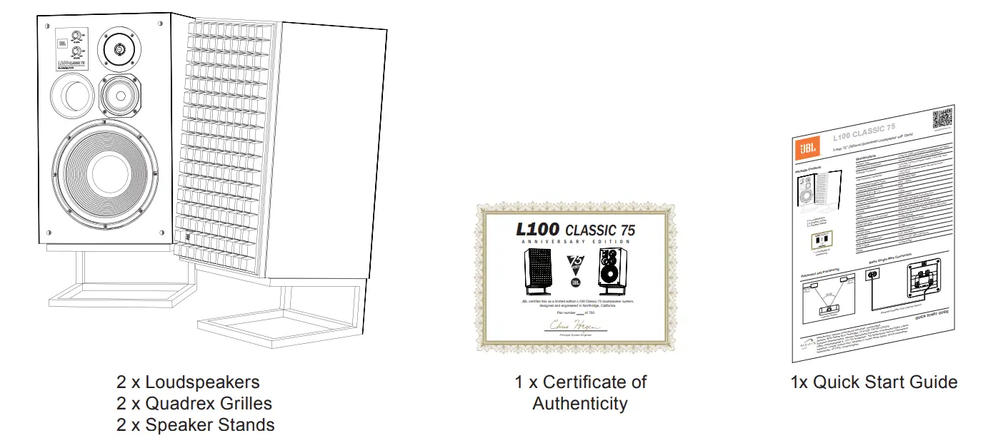 JBL L100 Classic 75 Iconic 3 Way Bookshelf Loudspeaker - fig1
