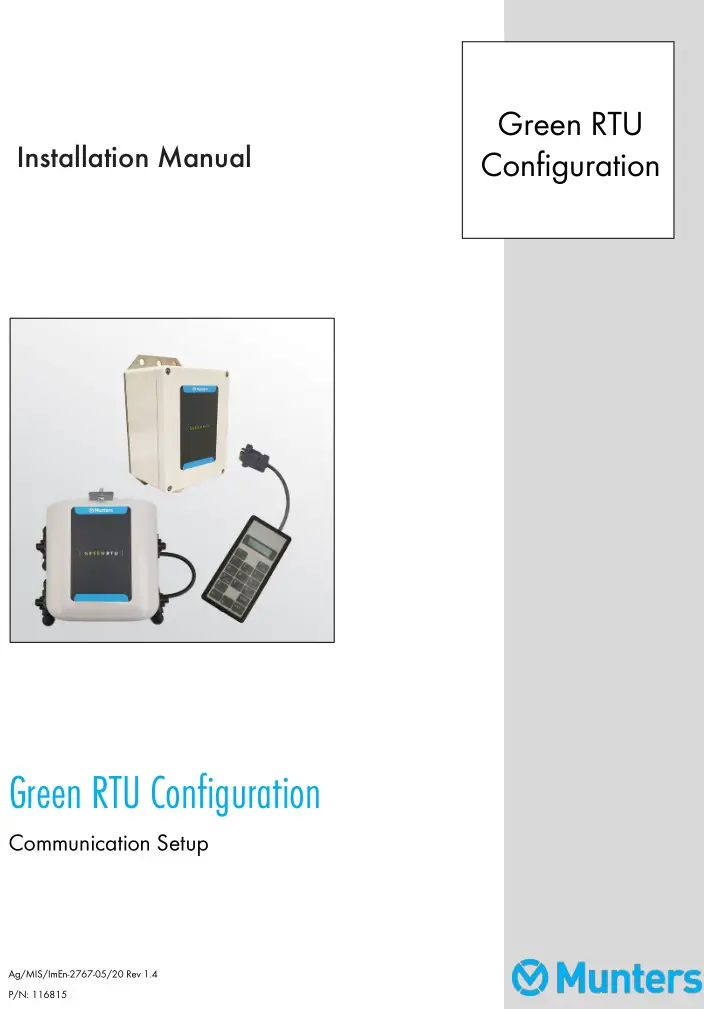 Munters Green RTU Configuration Instruction Manual