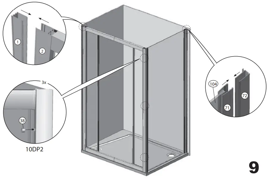 RAVAK 10PS-80-90-100cm shower enclosure-fig10