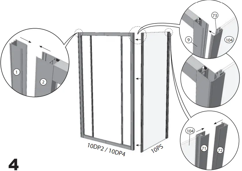 RAVAK 10PS-80-90-100cm shower enclosure-fig5