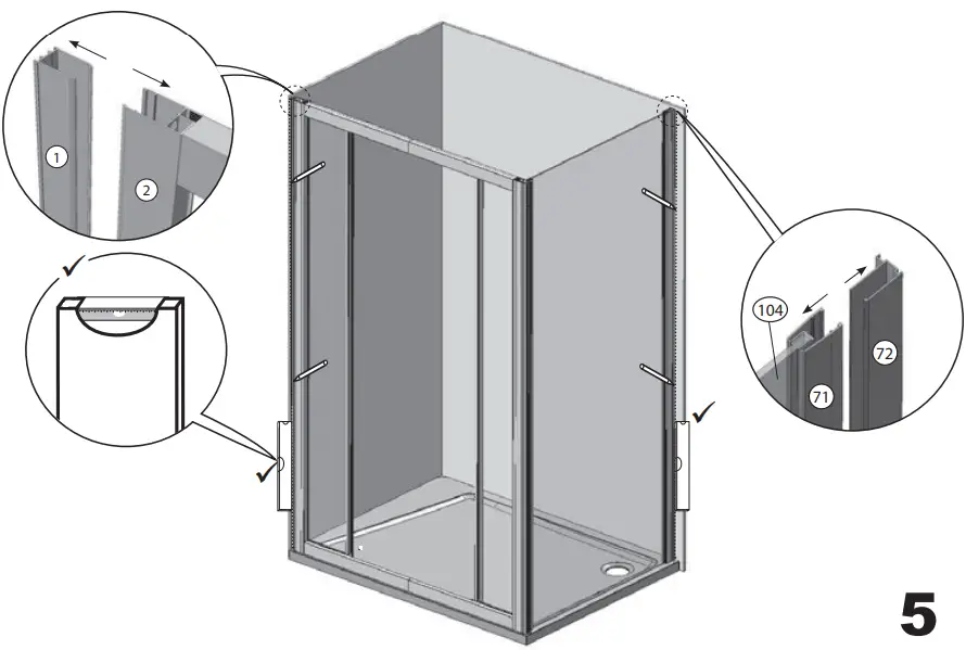 RAVAK 10PS-80-90-100cm shower enclosure-fig6