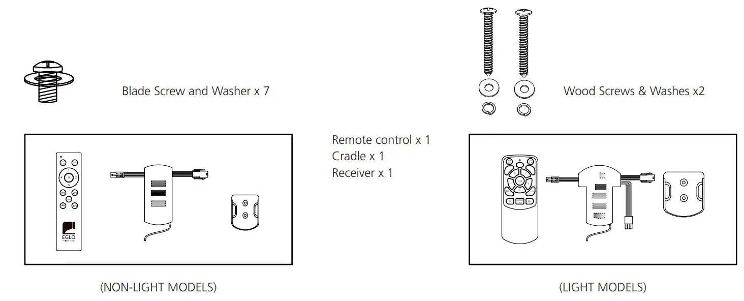 EGLO 20523401 Seacliff Ceiling Fan - Assembly
