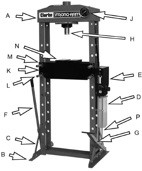 Clarke-CSA30FPB-30-Tonne-Hydraulic-Press-1