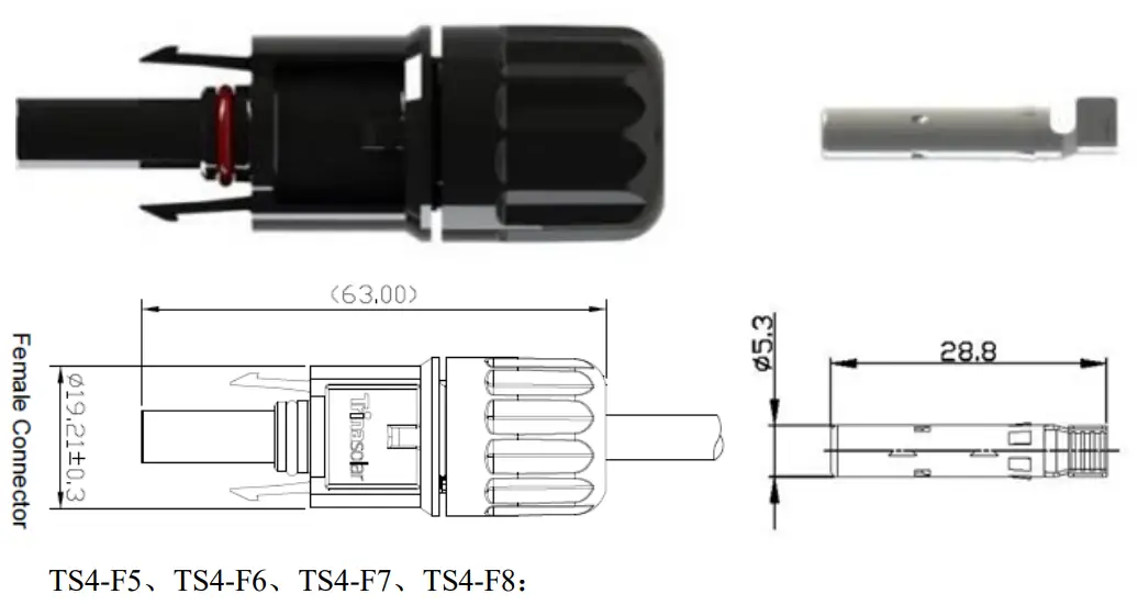 Trinasolar TS4 Connector and Socket - fig 1