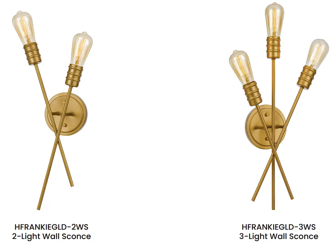 HFRANKIEGLD-2WS Frankie 2 Light Wall Sconce