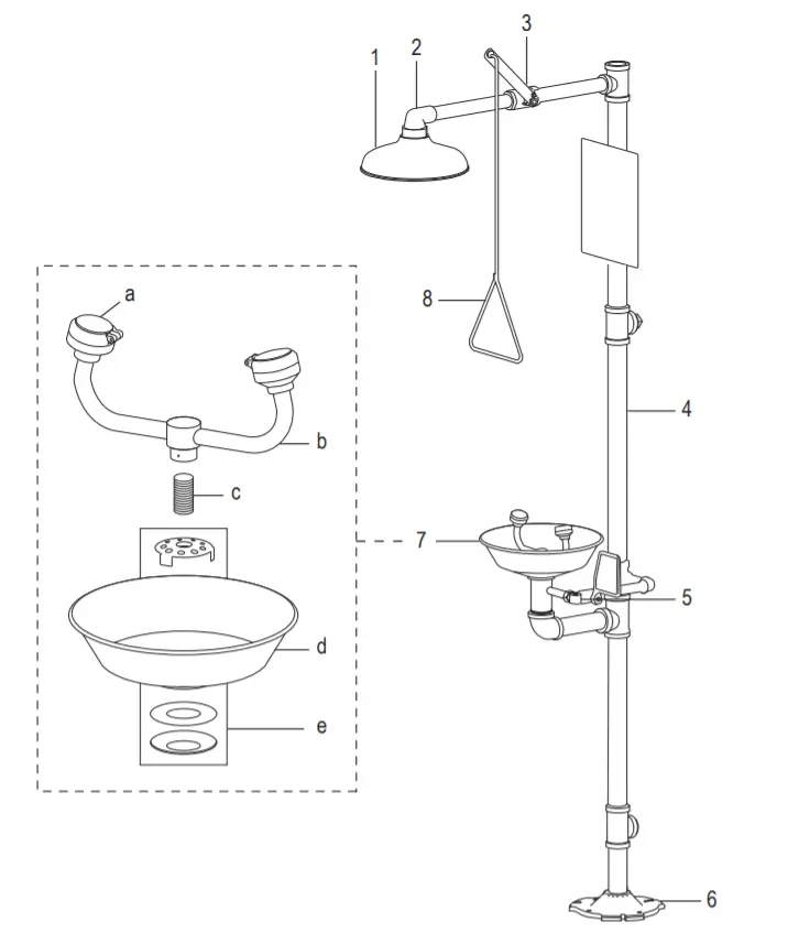 ULINE H-6618 Stainless Steel Shower - overview