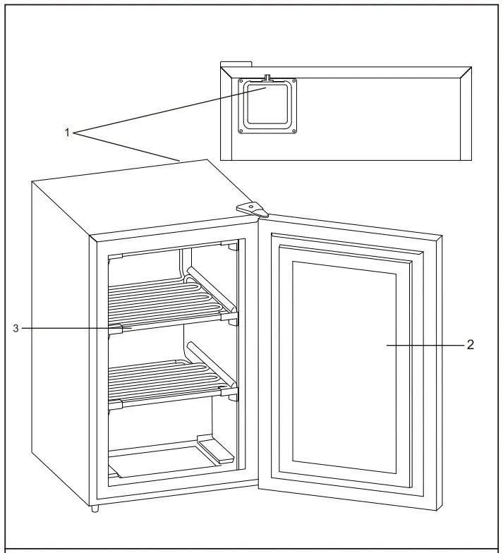 Hamilton Beach HBFRF301 B 3 2 cu. ft. Upright Freezer - Part names