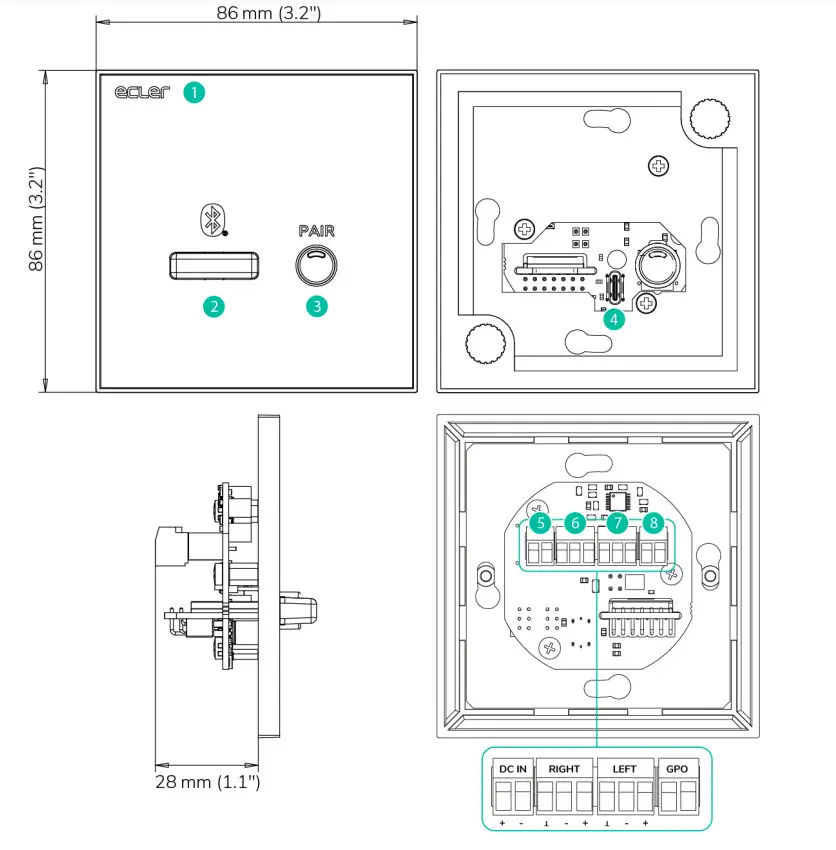 ecler WPaBT Bluetooth Receiver Wall Panel - Figure 9