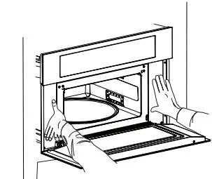 JENNAIR 27 Inch 68.6cm and 30Inch 76.2cm Electric Built In Convection Microwave Oven Installation Guide - Push against the front frame of the microwave