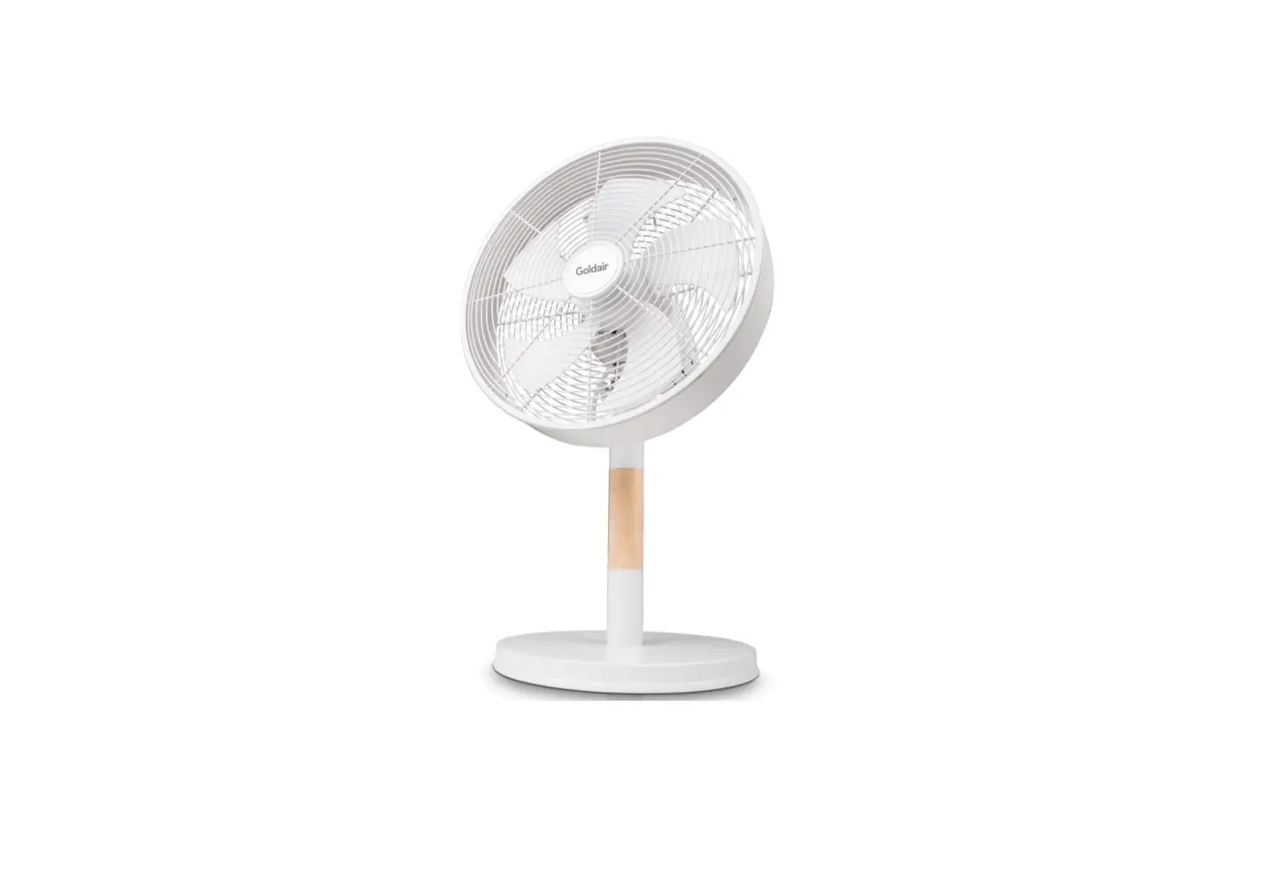 Goldair Gcdf230 30cm Drum Desk Fan - Matte White & Wood Instruction Manual