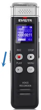 EVISTR L157 Digital Voice Recorder - OFF position