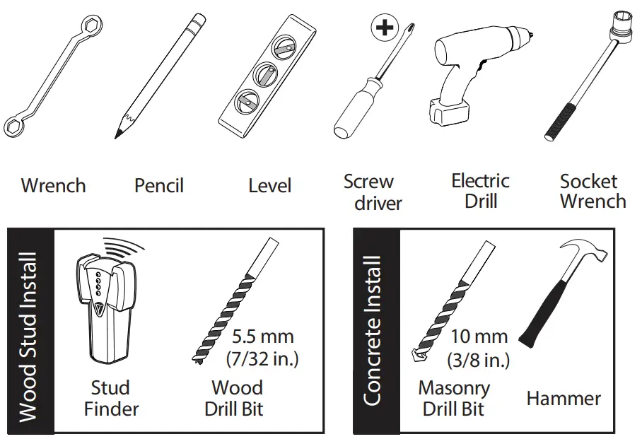 manhattan 461825 Above Fireplace Pull Down TV Mount - Figure 1