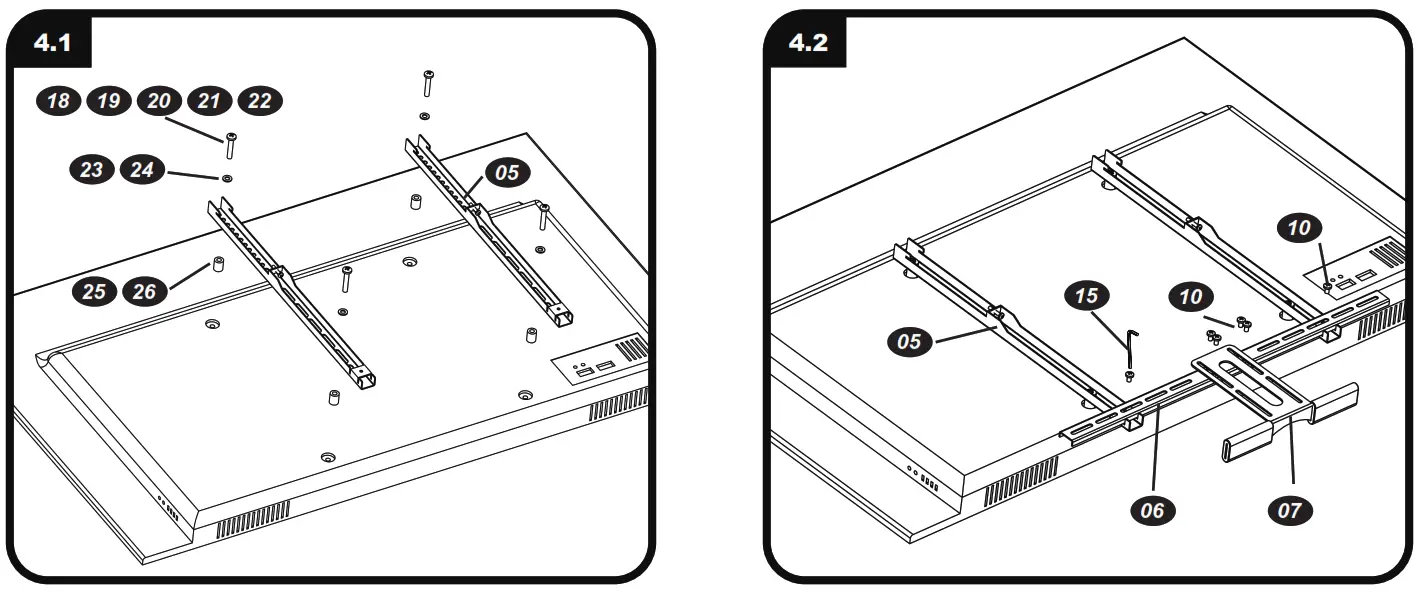 manhattan 461825 Above Fireplace Pull Down TV Mount - Figure 12