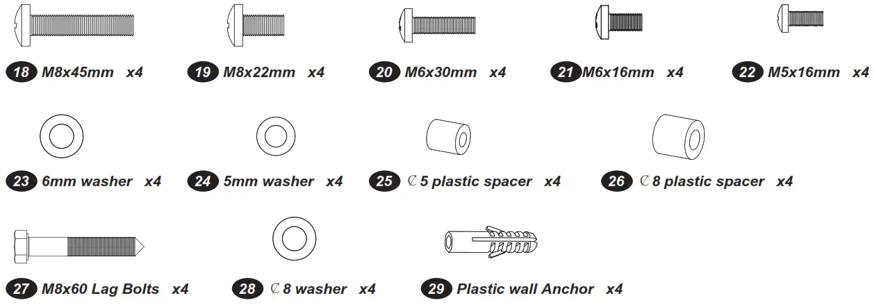 manhattan 461825 Above Fireplace Pull Down TV Mount - Figure 3