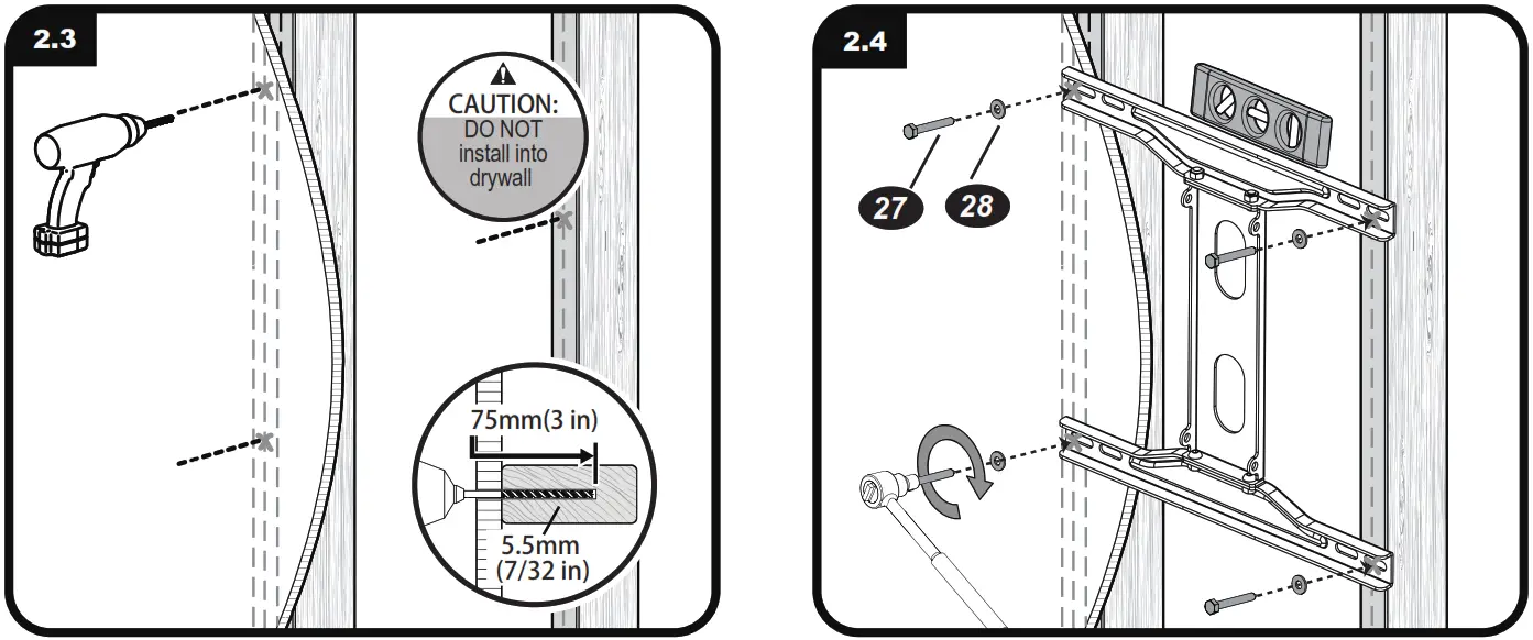 manhattan 461825 Above Fireplace Pull Down TV Mount - Figure 6