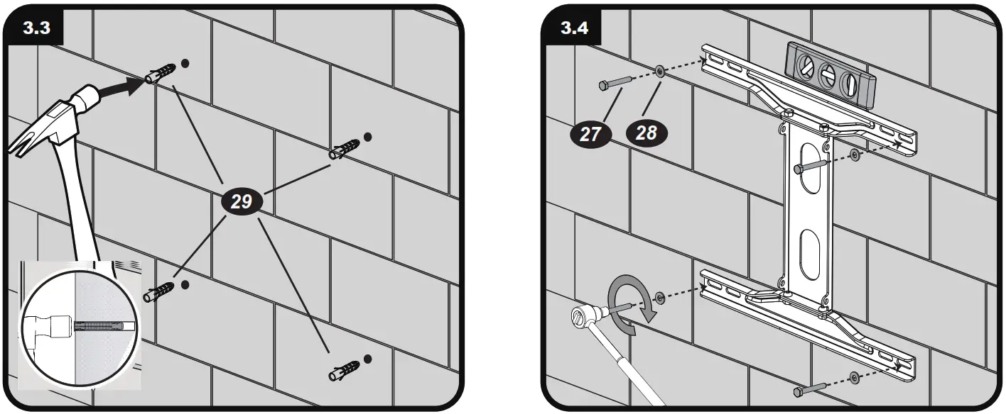 manhattan 461825 Above Fireplace Pull Down TV Mount - Figure 8