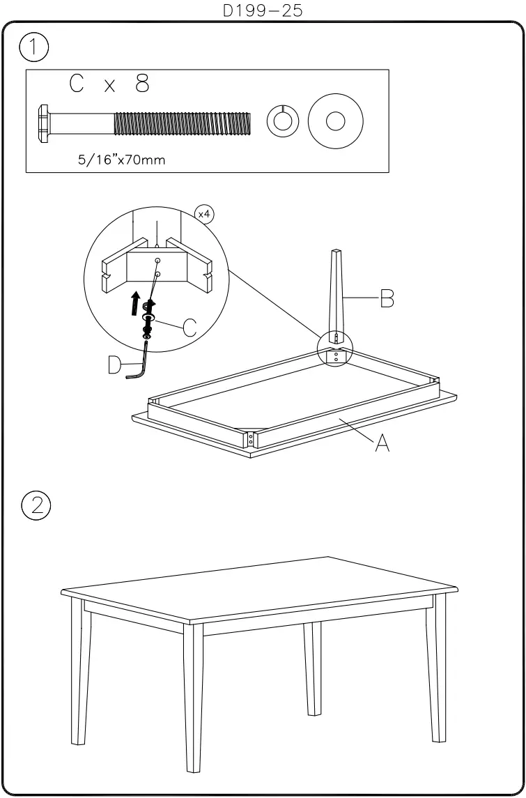 ASHLEY D199 25 Dining Table - fig