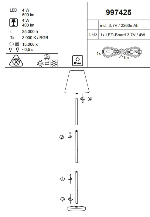 LeuchtenDirekt 997425 HOLLY LED Board - Fig