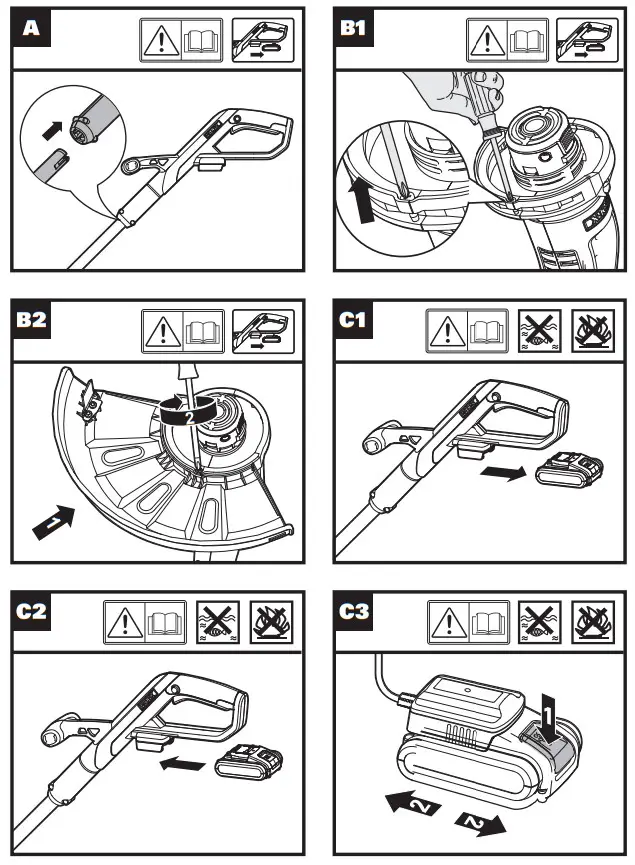 WORX WG157E Cordless 25cm Grass Trimmer - Fig1