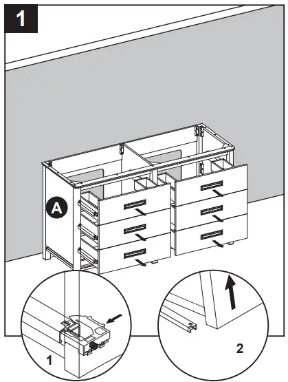 allen roth 1694VA-60-241-900-UM Undermount Double Sink - figure 1
