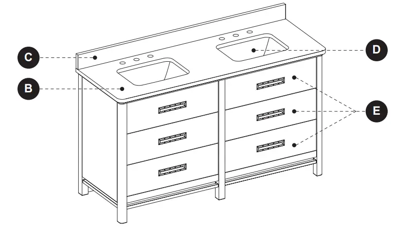 allen roth 1694VA-60-241-900-UM Undermount Double Sink - figure 12