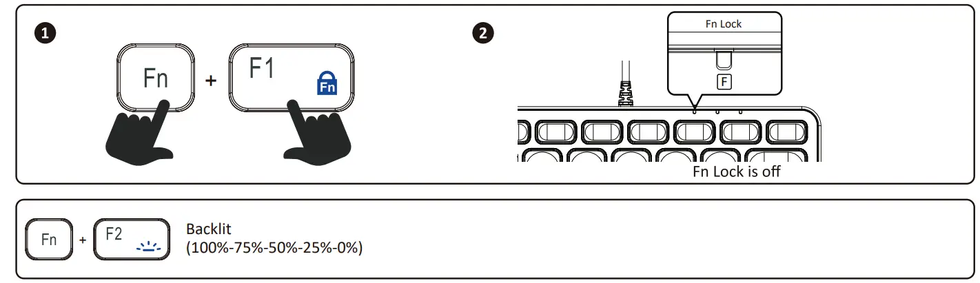 perixx PERIBOARD-332 Wired Mini Scissor-switch Backlit Keyboard - Key 1