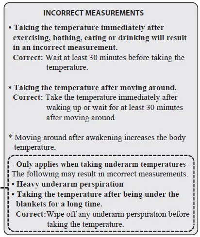 INCORRECT MEASUREMENTS