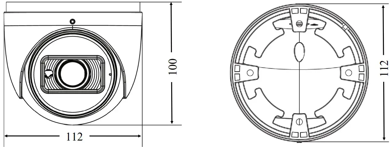 NOVUS NVIP 5VE 6202M II Vandal Proof IP Camera with Motor - Camera dimensions