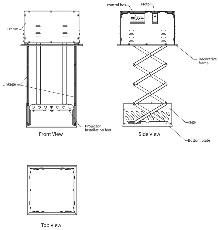 Grandview GPCK MB1000B Recessed Ceiling Motorized Projector Lift - projector