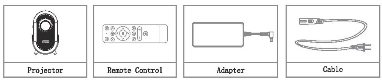 GUSOYO DX8 Smart Projector - PACKING LIST