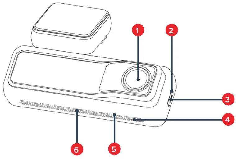 MIOFIVE Dash Cam - Camera Lens