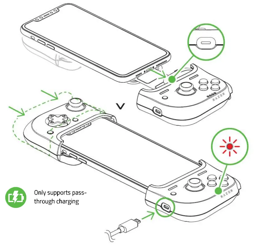 RAZER KISHI Universal Gaming Controller for IPhone - parts 8