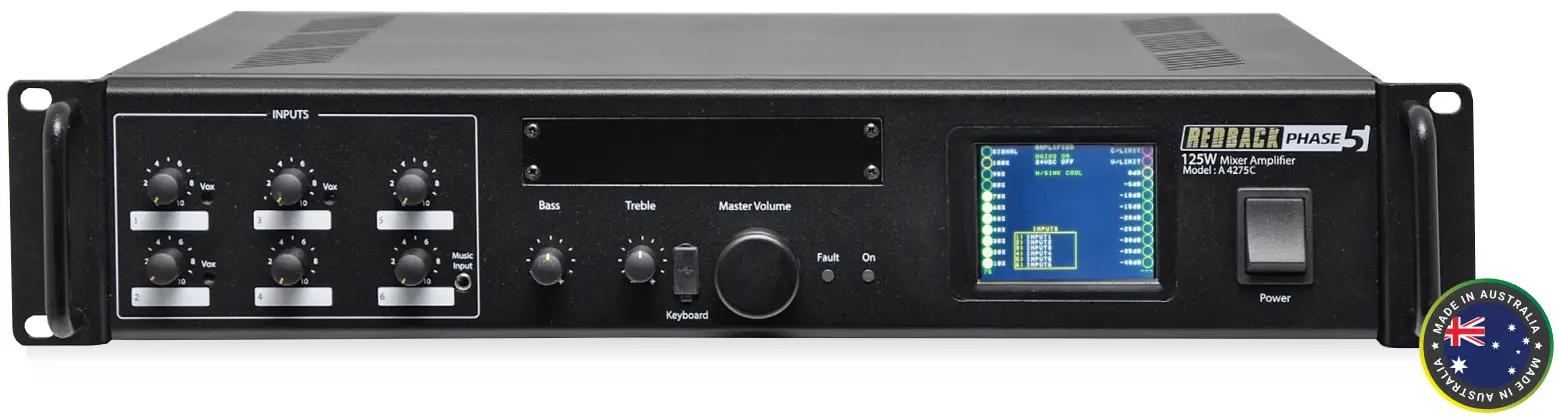 REDBACK A 4285C Phase5 250W 100V Public Address Mixer Amplifier