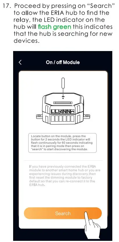 ADUROSMART 852263008626 Eria Switch Build in Module User Manual - Proceed by pressing on search