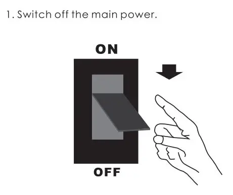 ADUROSMART 852263008626 Eria Switch Build in Module User Manual - Switch off the main power
