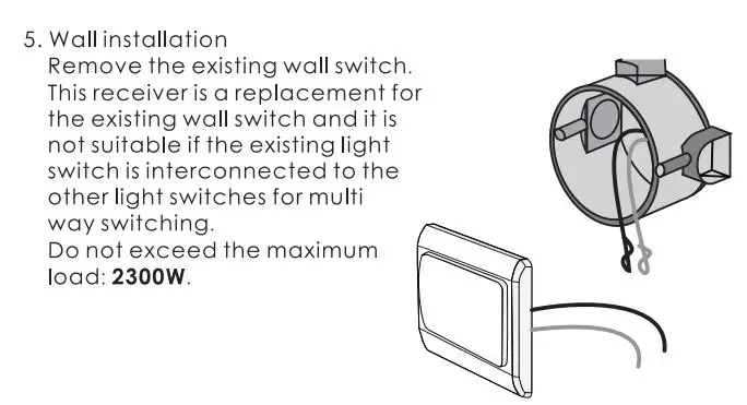ADUROSMART 852263008626 Eria Switch Build in Module User Manual - Wall Installation