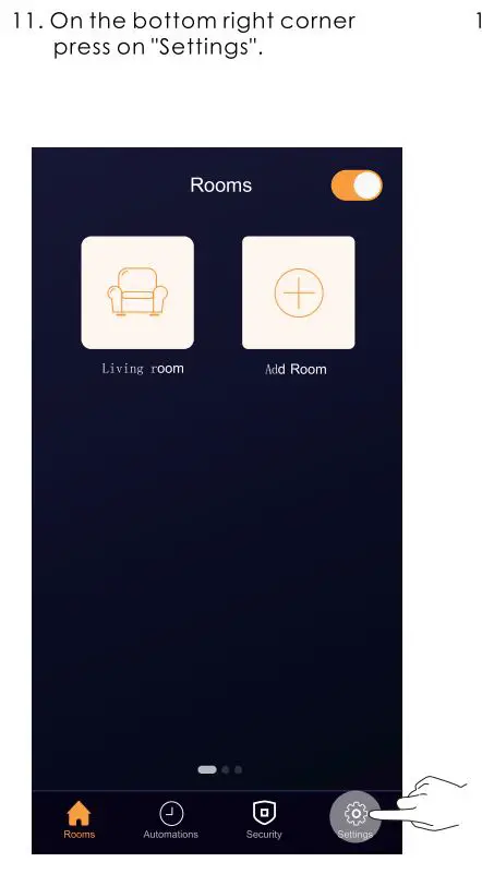 ADUROSMART 852263008626 Eria Switch Build in Module User Manual - on the bottom right corner press on settings