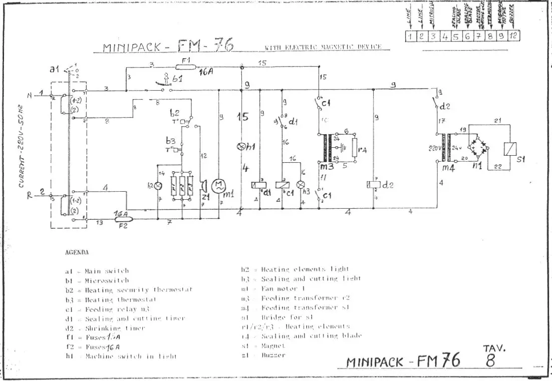 CASA MINIPACK RAS-FM 76 Modular Systems Instruction Manual - ELECTIUC WIRING DIAGRAM