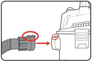 ozito WET & DRY VACUUM-- Align the slot on the hose