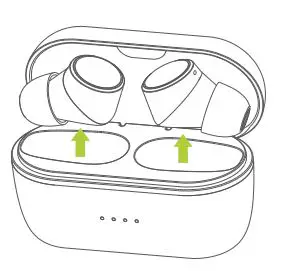 Sound By Sweden ZERO-TX TWS Headphone User Manual - Start charging the earphones in charging box until red LED on earphones turn of