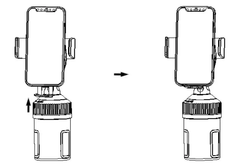 UGREEN Car Cup Holder Phone Mount - Adjust the location of cell phone by sliding the Holder up down as illustrated