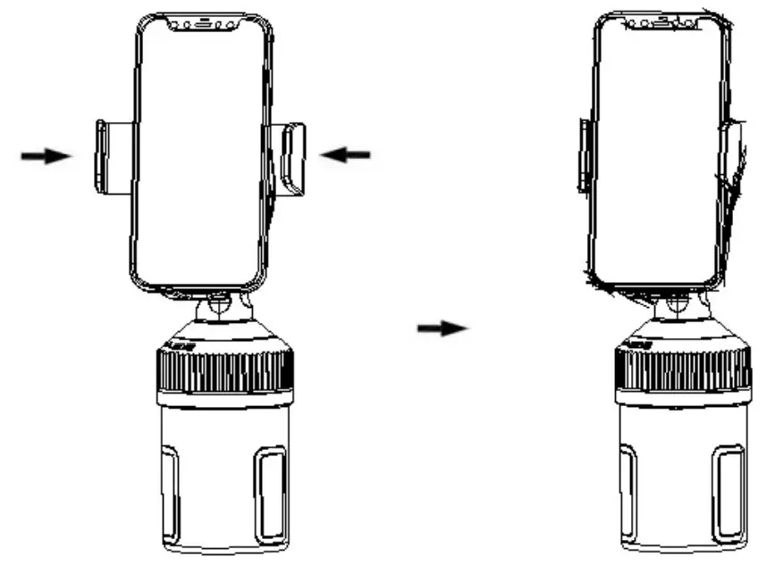 UGREEN Car Cup Holder Phone Mount - Closed the Clip to hold the cell phone as illustrated