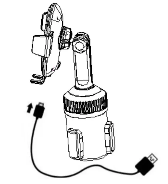 UGREEN Car Cup Holder Phone Mount - Connect the Type-C USB Plug from the supplied USB connection cable