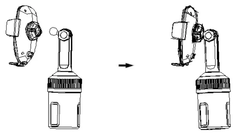 UGREEN Car Cup Holder Phone Mount - Insert the Car Cup Holder Phone Mount into the Charger as illustrated
