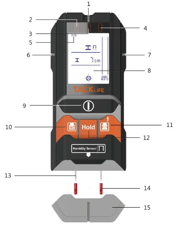 TACK LIFE Stud Finder DMS05 - Component Description